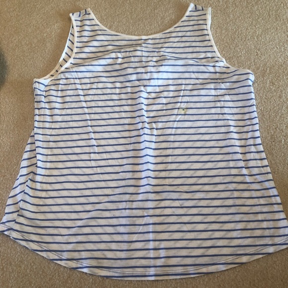 LOFT Tops - White and Blue Stripe Tank